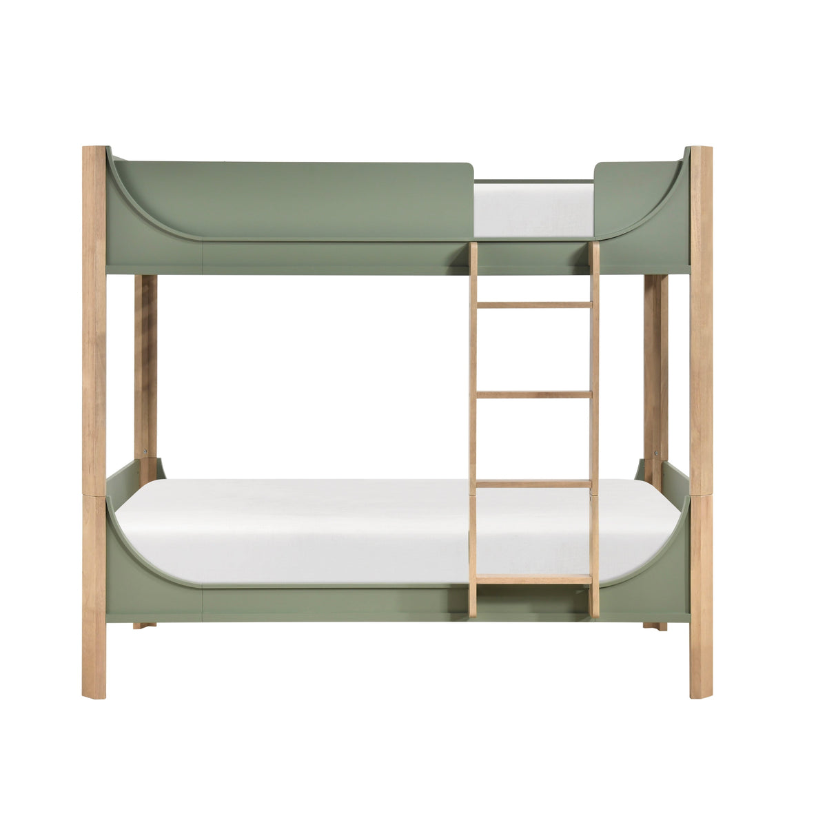 Liam Green/Natural Twin Low Loft Bed with 2-Shelf Bookcase, 4-Shelf Bookcase and Dresser by Homelegance at Eve Furniture