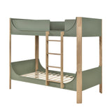 Liam Green/Natural Twin Low Loft Bed with 2-Shelf Bookcase, 4-Shelf Bookcase and Dresser by Homelegance at Eve Furniture