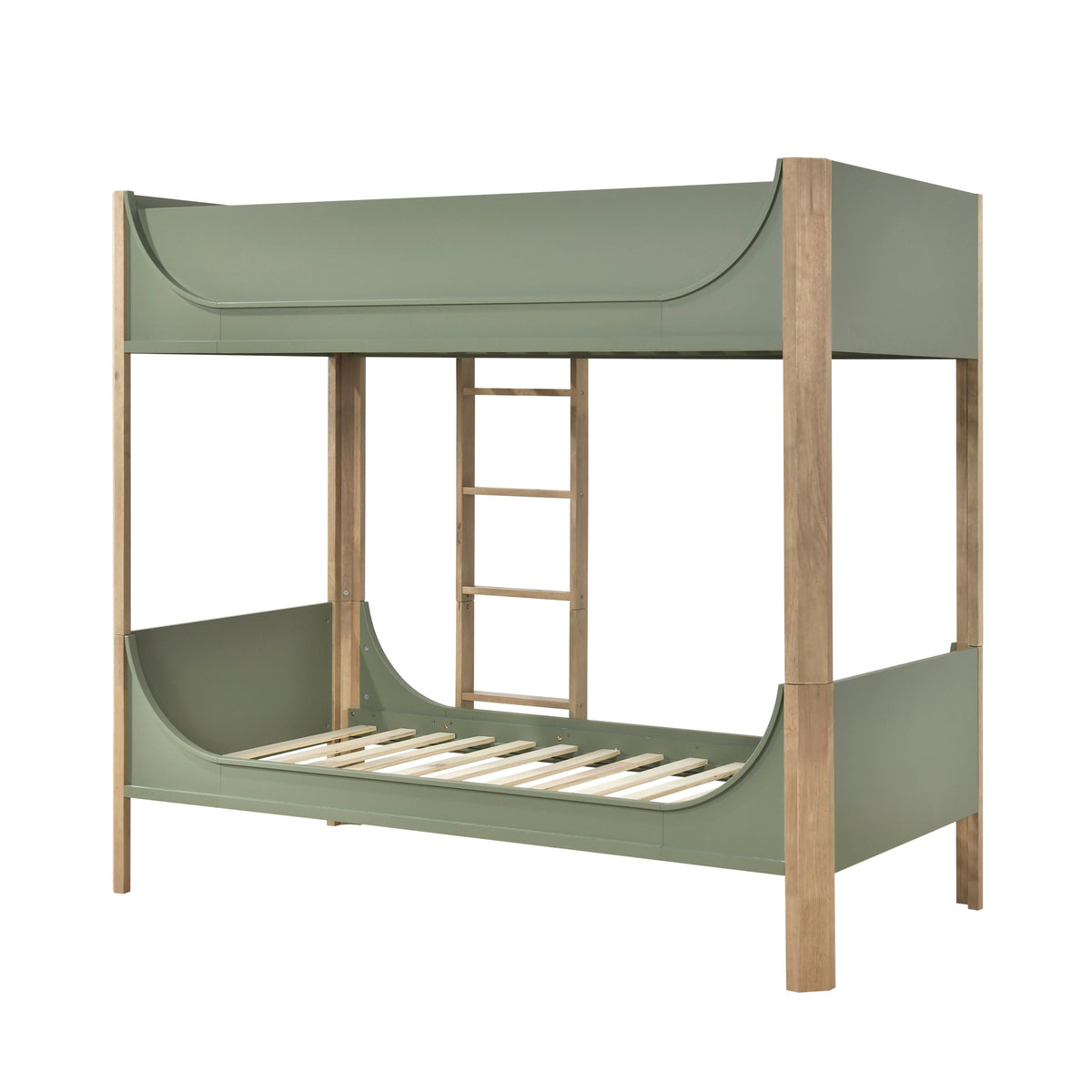 Liam Green/Natural Twin/Twin Bunk Bed by Homelegance at Eve Furniture