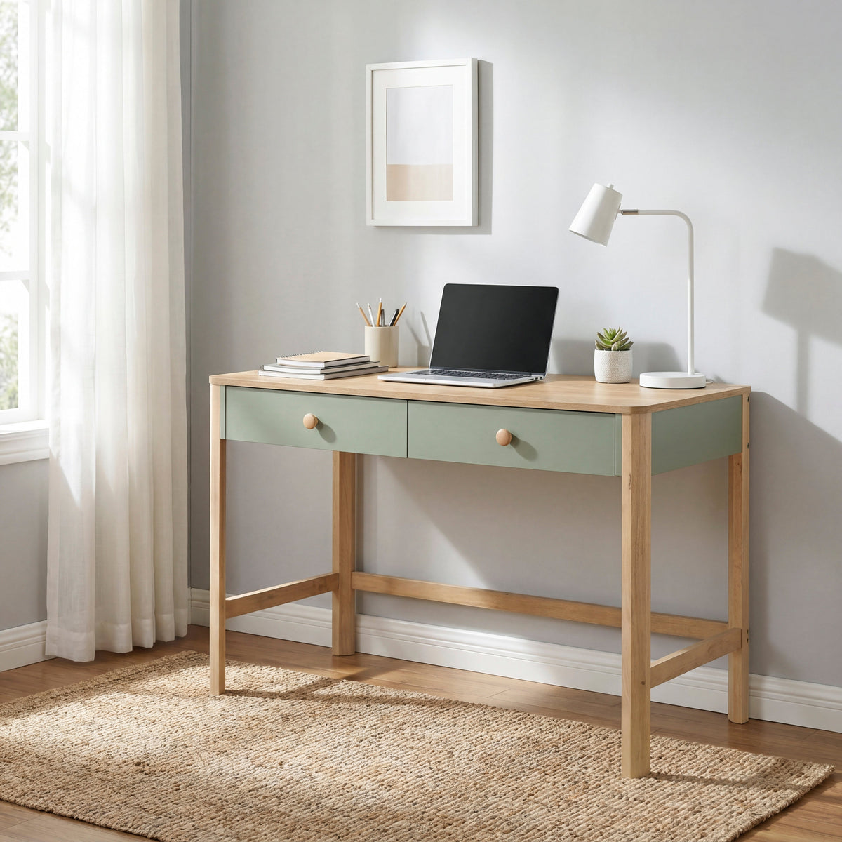Liam Green/Natural Writing Desk by Homelegance at Eve Furniture
