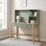 Liam Green/Natural Writing Desk with Hutch by Homelegance at Eve Furniture