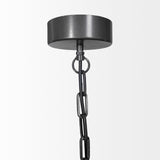 Liam I 32x30 Black Wooden Bead Bowl-Style Four Bulb Chandelier by Mercana at Eve Furniture