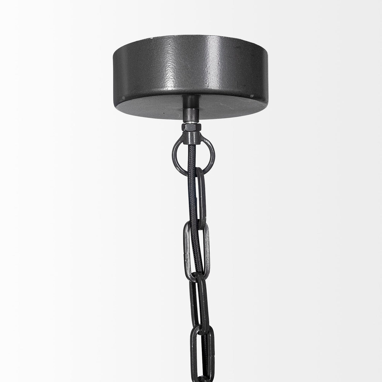 Liam I Black Wooden Bead Bowl-Style Four Bulb Chandelier by Mercana at Eve Furniture