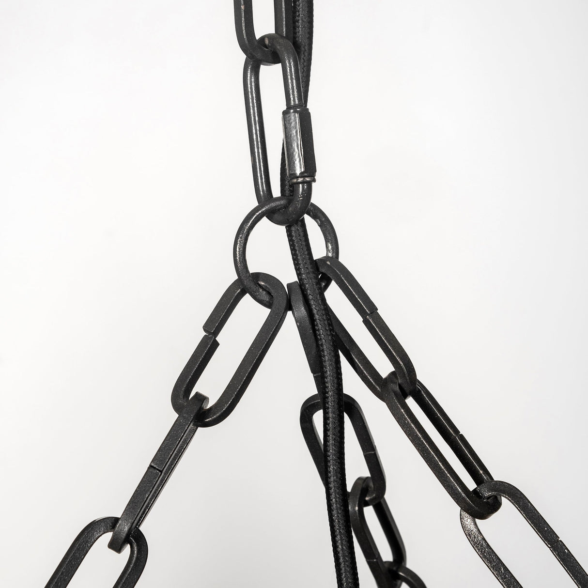 Liam I Black Wooden Bead Bowl-Style Four Bulb Chandelier by Mercana at Eve Furniture