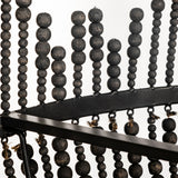 Liam I Black Wooden Bead Bowl-Style Four Bulb Chandelier by Mercana at Eve Furniture