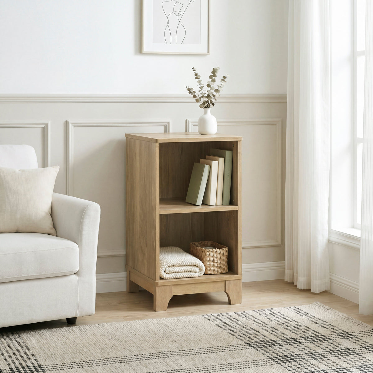 Liam Natural Bookcase with 2 Shelves by Homelegance at Eve Furniture