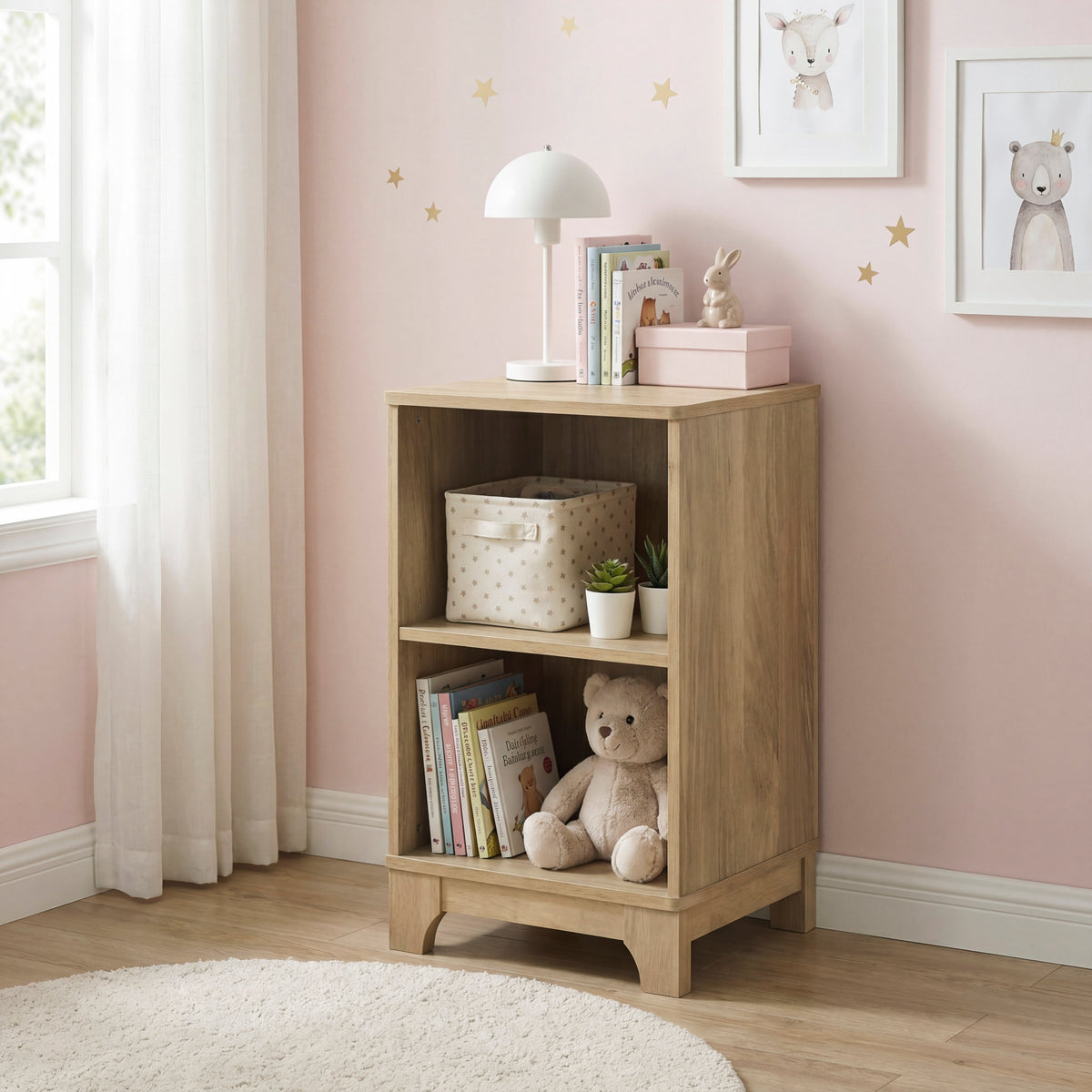 Liam Natural Bookcase with 2 Shelves by Homelegance at Eve Furniture