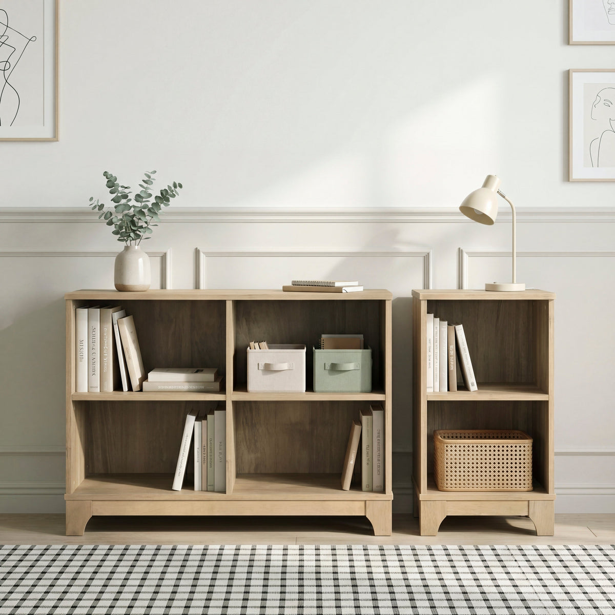 Liam Natural Bookcase with 4 Shelves by Homelegance at Eve Furniture