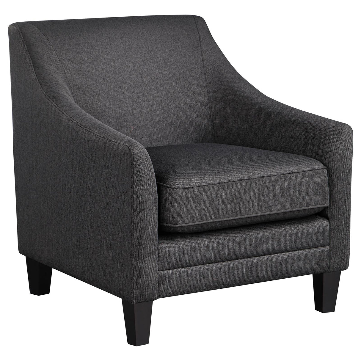 Liam Black Upholstered Sloped Arm Accent Club Chair