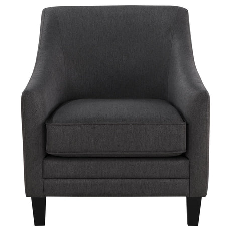 Liam Black Upholstered Sloped Arm Accent Club Chair