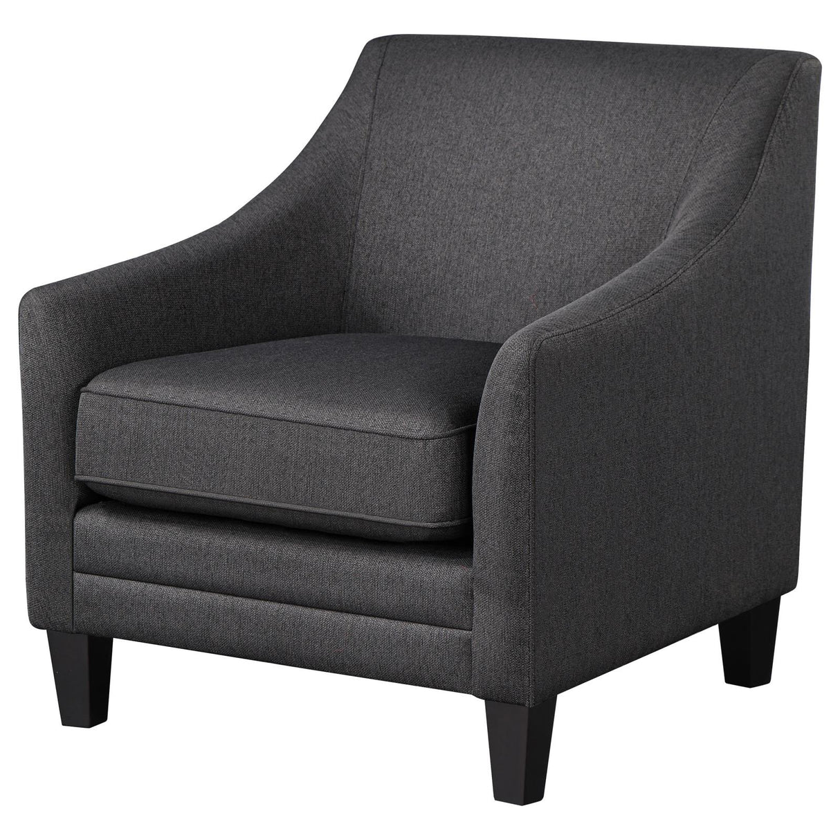 Liam Black Upholstered Sloped Arm Accent Club Chair