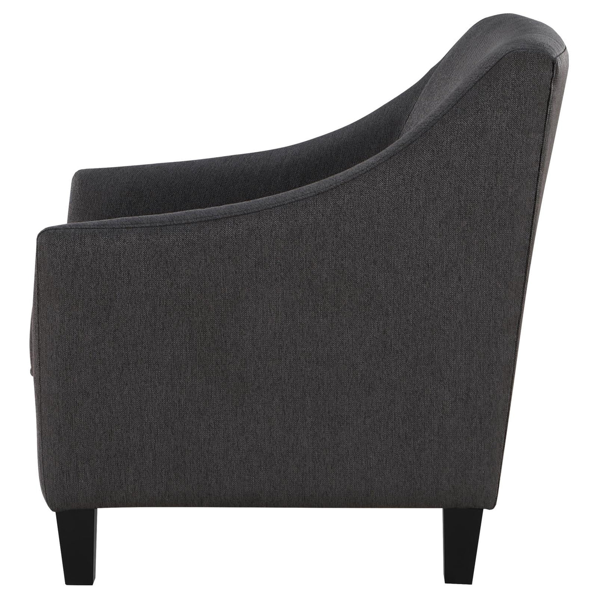 Liam Black Upholstered Sloped Arm Accent Club Chair