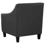 Liam Black Upholstered Sloped Arm Accent Club Chair