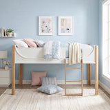 Liam White/Natural Twin Low Loft Bed by Homelegance at Eve Furniture