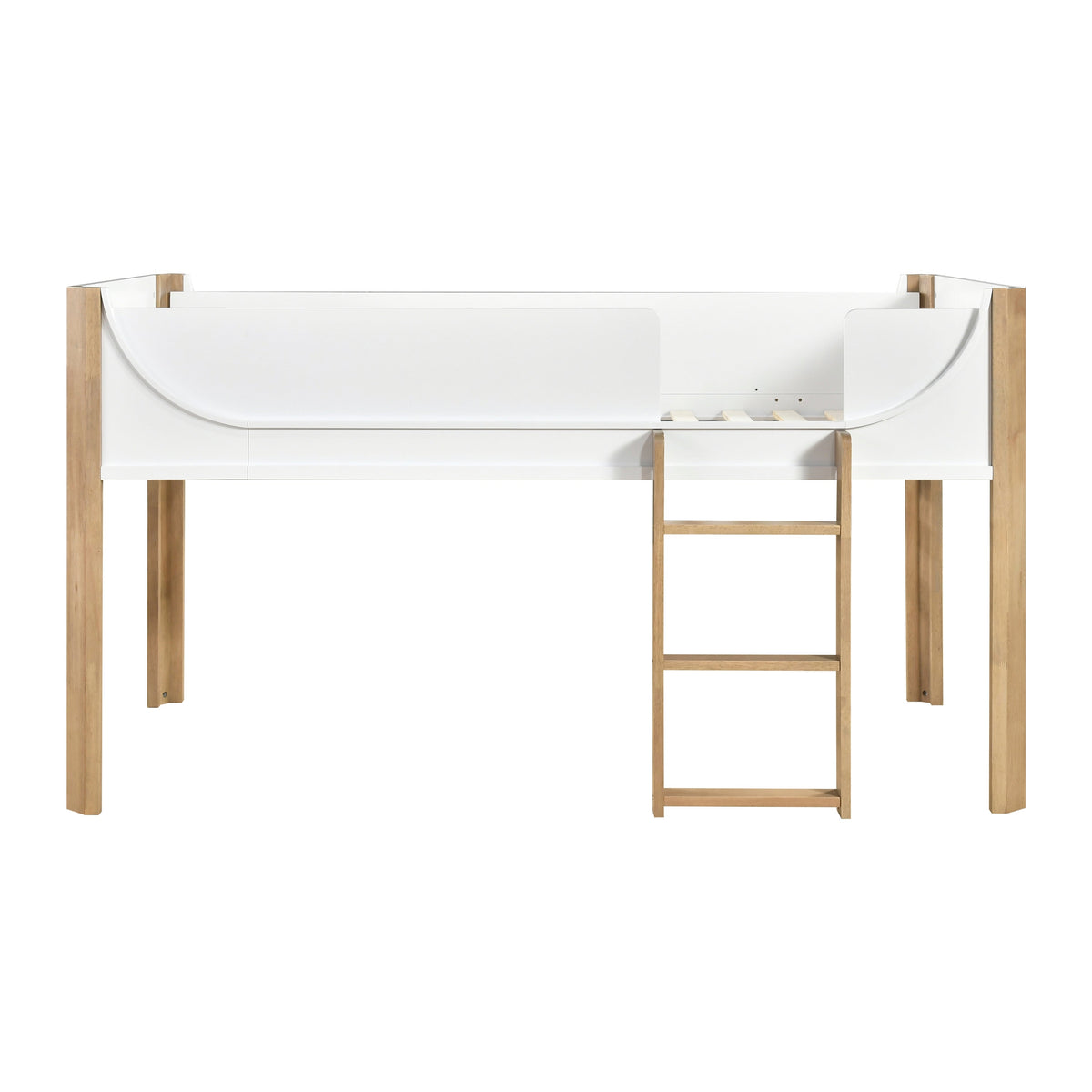 Liam White/Natural Twin Low Loft Bed by Homelegance at Eve Furniture