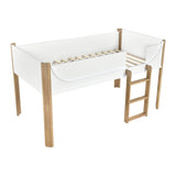 Liam White/Natural Twin Low Loft Bed by Homelegance at Eve Furniture