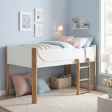 Liam White/Natural Twin Low Loft Bed by Homelegance at Eve Furniture