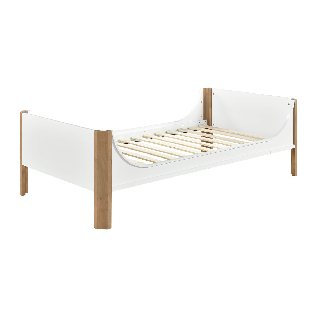 Liam White/Natural Twin Platform Bed by Homelegance at Eve Furniture