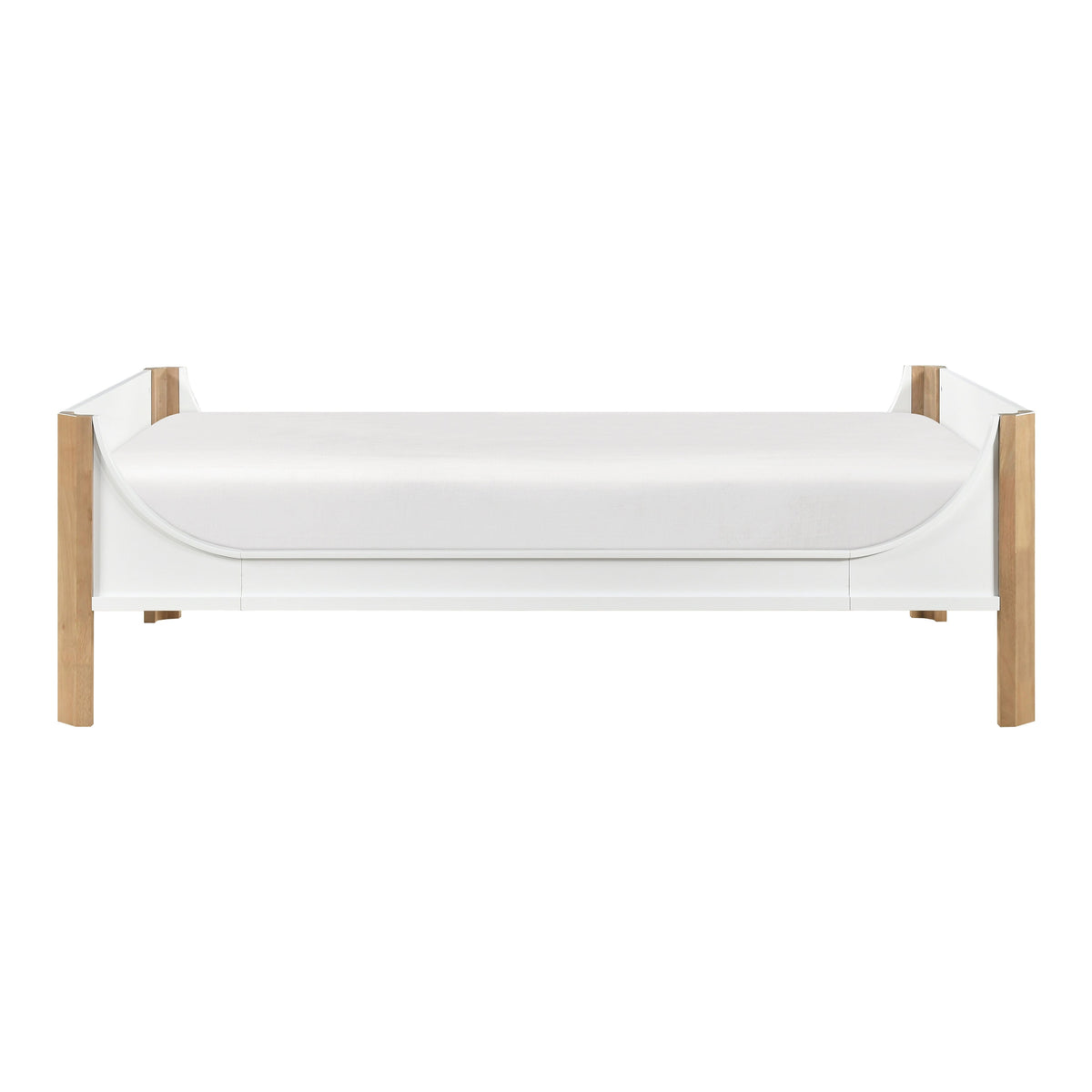 Liam White/Natural Twin Platform Bed by Homelegance at Eve Furniture
