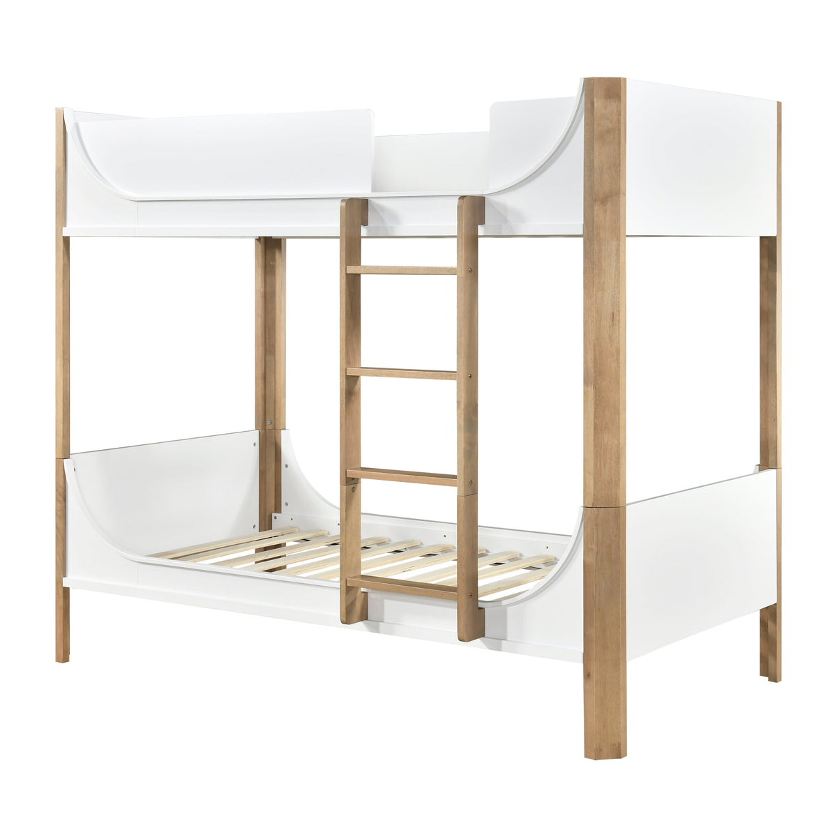 Liam White/Natural Twin/Twin Bunk Bed by Homelegance at Eve Furniture