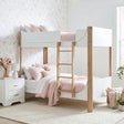 Liam White/Natural Twin/Twin Bunk Bed by Homelegance at Eve Furniture