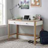 Liam White/Natural Writing Desk by Homelegance at Eve Furniture