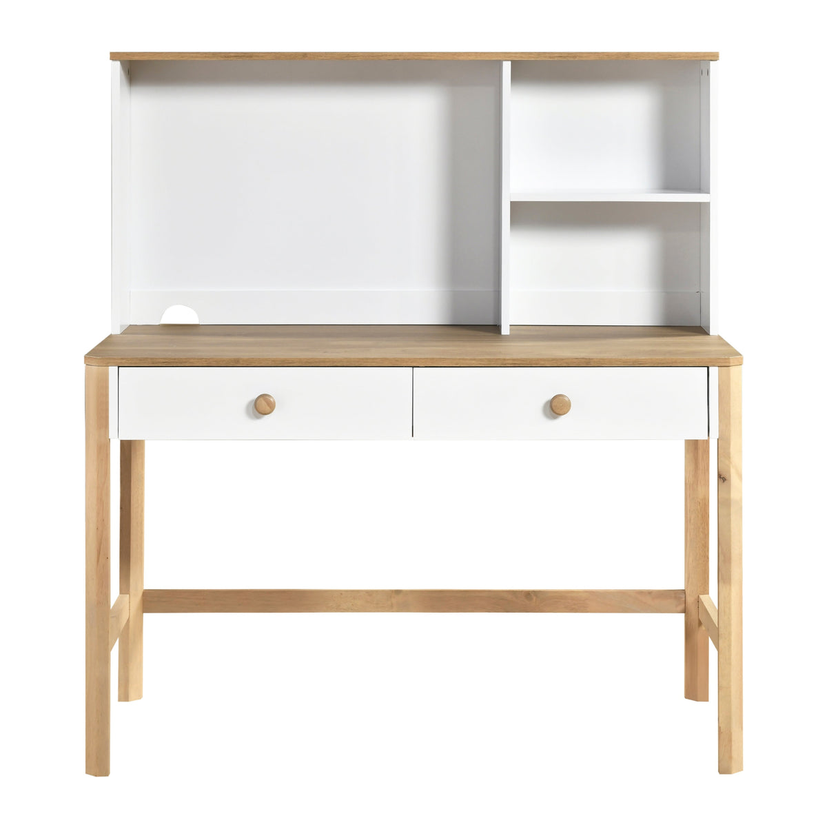Liam White/Natural Writing Desk with Hutch by Homelegance at Eve Furniture