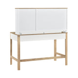 Liam White/Natural Writing Desk with Hutch by Homelegance at Eve Furniture