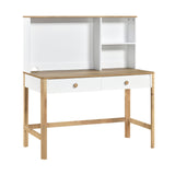 Liam White/Natural Writing Desk with Hutch by Homelegance at Eve Furniture