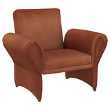 Liana Rust Orange Upholstered Roll Arm Accent Armchair by Coaster at Eve Furniture