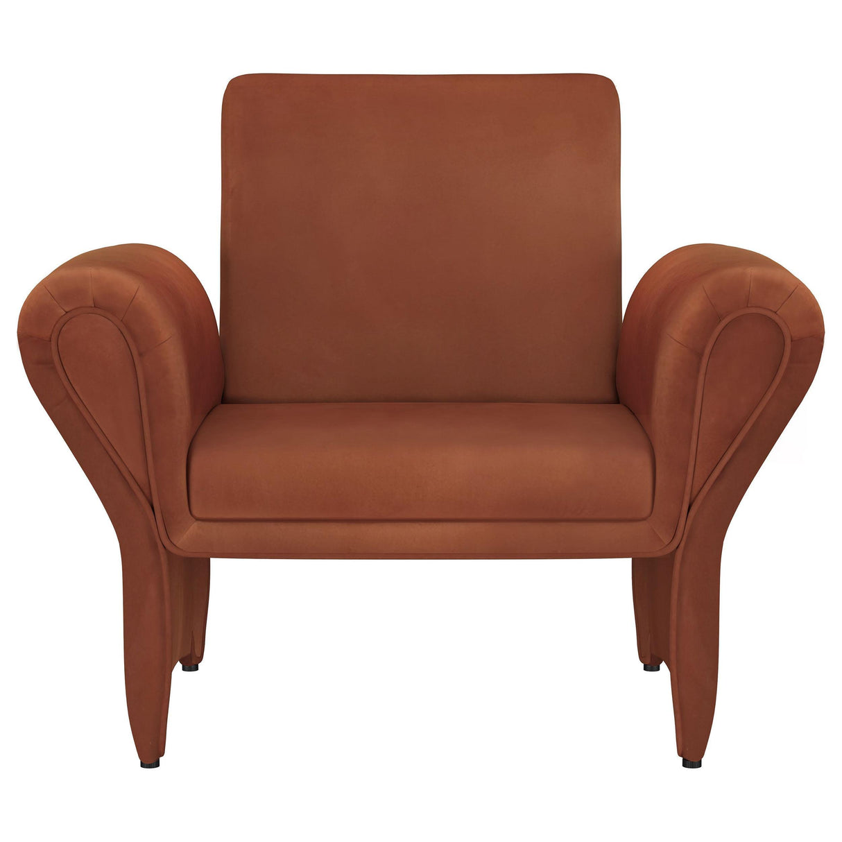 Liana Rust Orange Upholstered Roll Arm Accent Armchair by Coaster at Eve Furniture