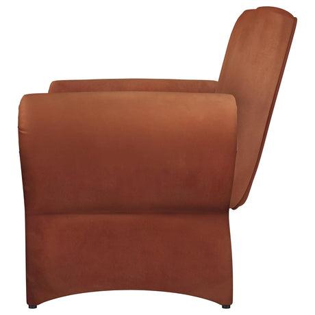 Liana Rust Orange Upholstered Roll Arm Accent Armchair by Coaster at Eve Furniture