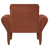 Liana Rust Orange Upholstered Roll Arm Accent Armchair by Coaster at Eve Furniture