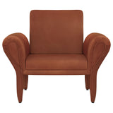 Liana Rust Orange Upholstered Roll Arm Accent Armchair