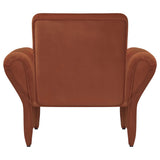 Liana Rust Orange Upholstered Roll Arm Accent Armchair