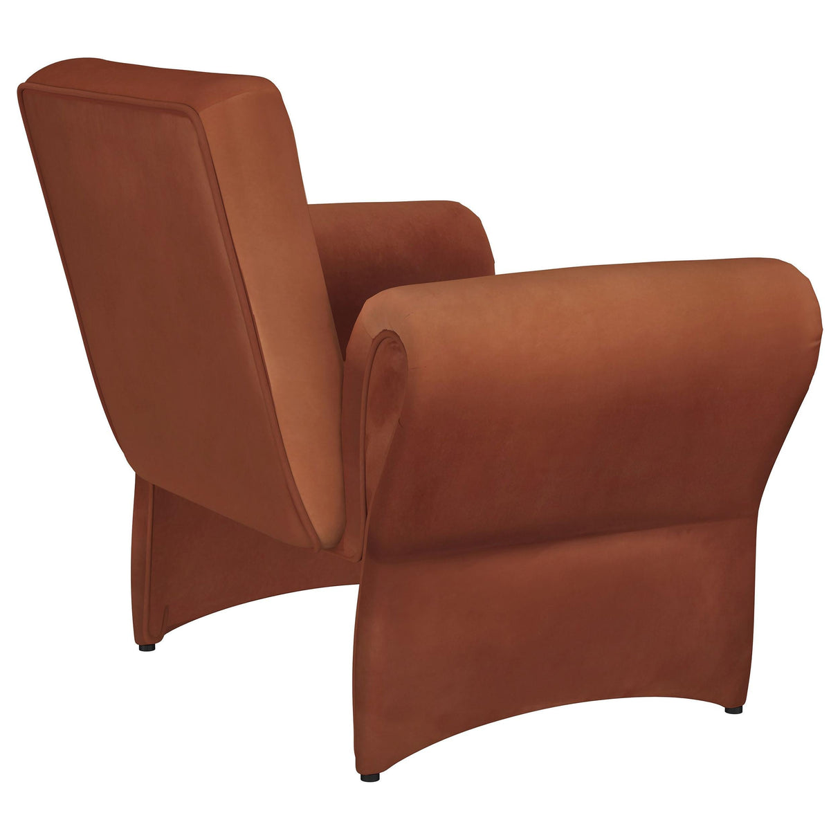 Liana Rust Orange Upholstered Roll Arm Accent Armchair