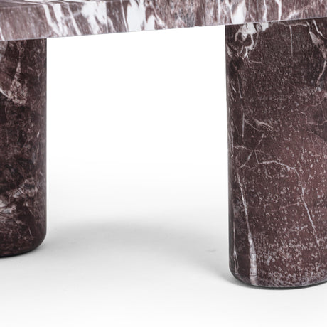 Libby 2-Piece Faux Red Levanto Marble Nesting Coffee Table Set by TOV Furniture at Eve Furniture
