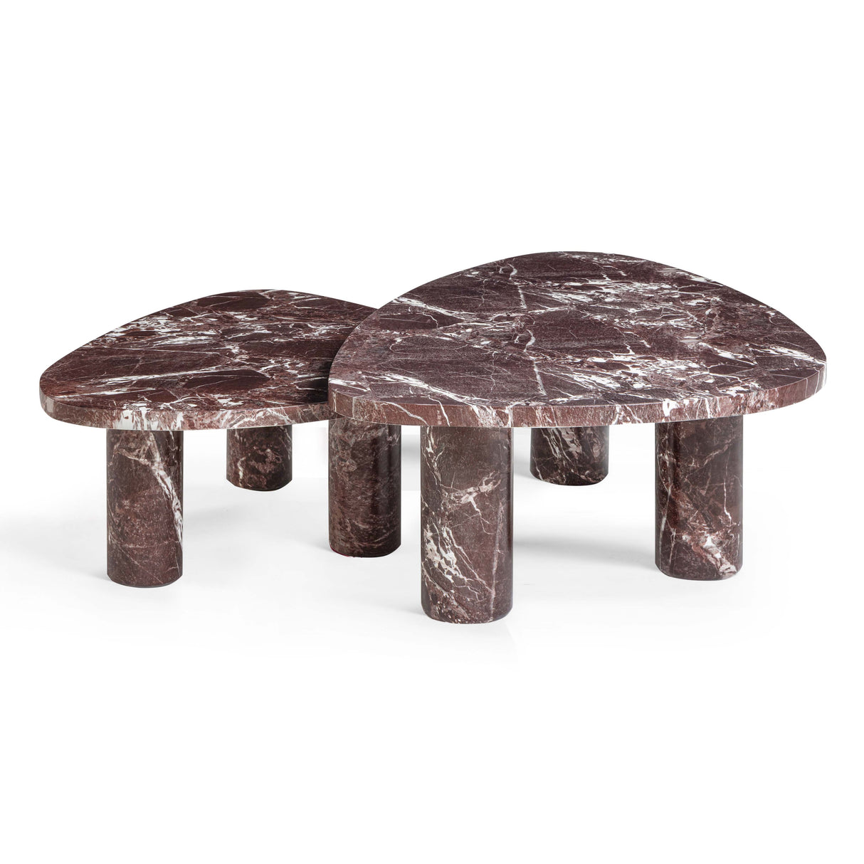Libby 2-Piece Faux Red Levanto Marble Nesting Coffee Table Set by TOV Furniture at Eve Furniture