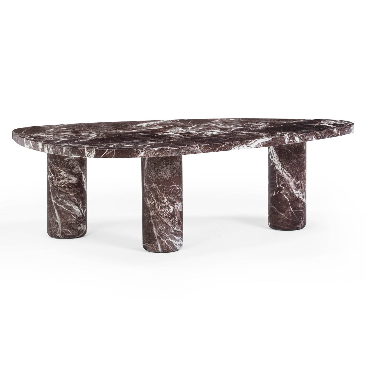 Libby Faux Red Levanto Marble Indoor/Outdoor Coffee Table (36"-48") by TOV Furniture at Eve Furniture