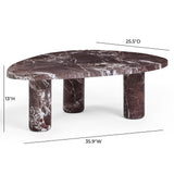 Libby Faux Red Levanto Marble Indoor/Outdoor Coffee Table (36"-48") by TOV Furniture at Eve Furniture