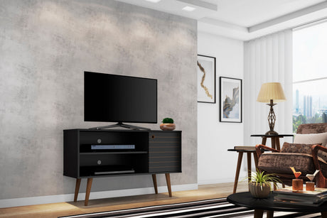 Liberty 42.52 TV Stand in Black by Manhattan Comfort at Eve Furniture