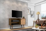 Liberty 42.52 TV Stand in Rustic Brown and 3D Brown Prints by Manhattan Comfort at Eve Furniture