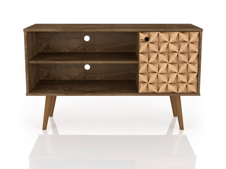 Liberty 42.52 TV Stand in Rustic Brown and 3D Brown Prints by Manhattan Comfort at Eve Furniture