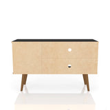 Liberty 42.52 TV Stand in Rustic Brown and Aqua Blue by Manhattan Comfort at Eve Furniture