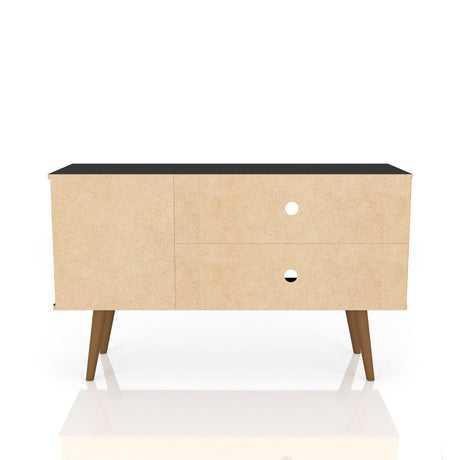Liberty 42.52 TV Stand in Rustic Brown and Aqua Blue by Manhattan Comfort at Eve Furniture