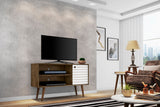 Liberty 42.52 TV Stand in Rustic Brown and White by Manhattan Comfort at Eve Furniture
