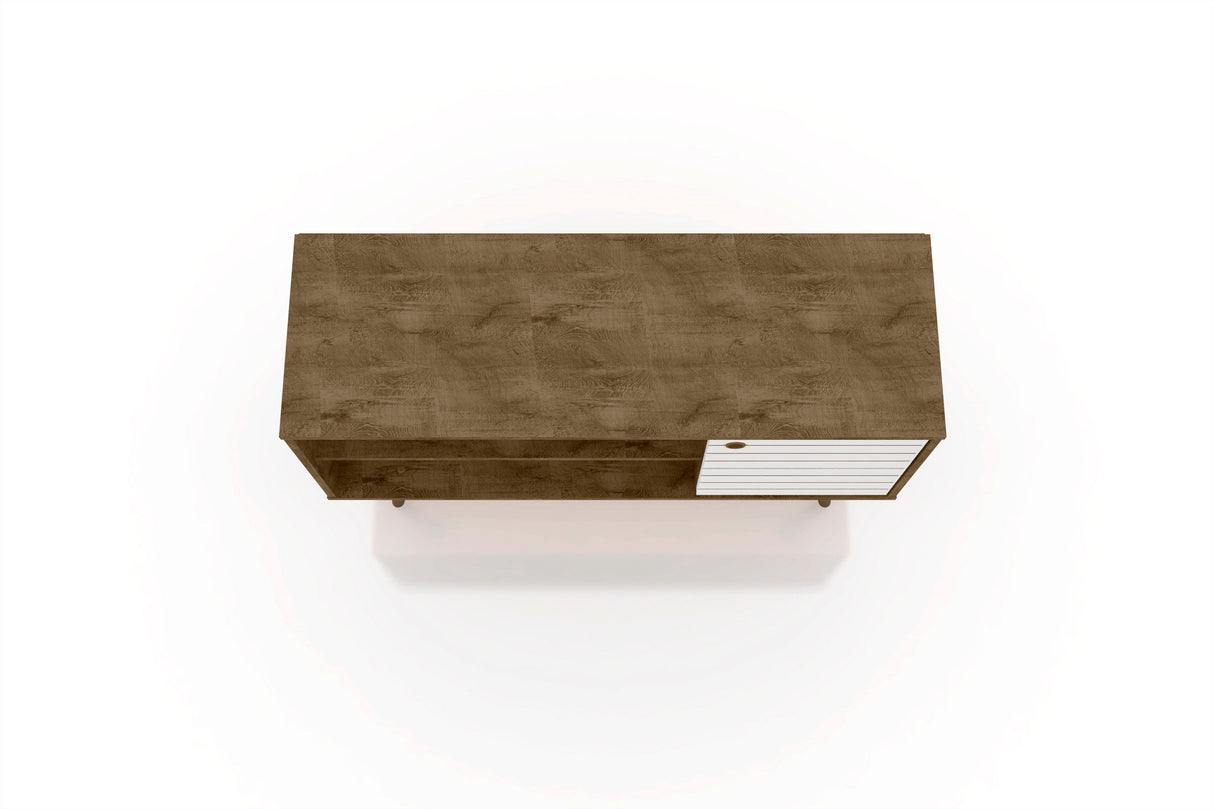 Liberty 42.52 TV Stand in Rustic Brown and White by Manhattan Comfort at Eve Furniture