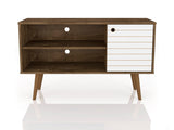 Liberty 42.52 TV Stand in Rustic Brown and White by Manhattan Comfort at Eve Furniture
