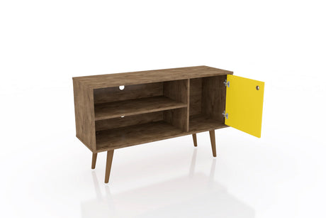 Liberty 42.52 TV Stand in Rustic Brown and Yellow by Manhattan Comfort at Eve Furniture