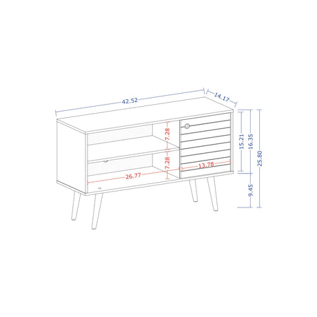 Liberty 42.52 TV Stand in Rustic Brown by Manhattan Comfort at Eve Furniture